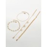 4 piezas Pulsera tobillera con accesorio de mariposa